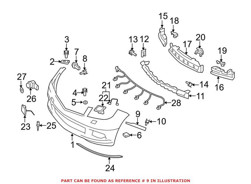 Mercedes Bumper Mount Rail (Front Driver Side) 2048810106